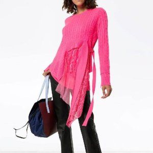 Sies Marjan Wool Layered Lace Hem Sweater